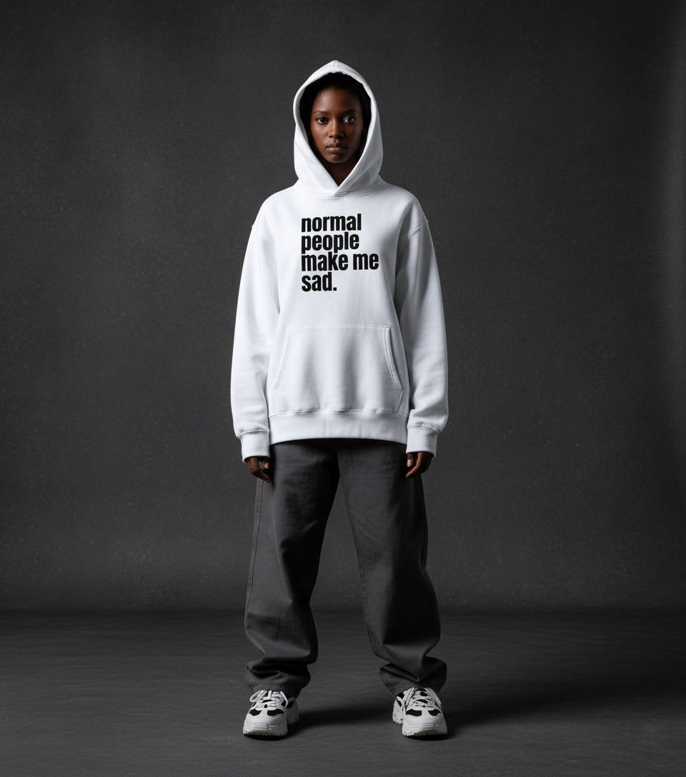 Normal people make me sad - Oversized heavyweight hoodie